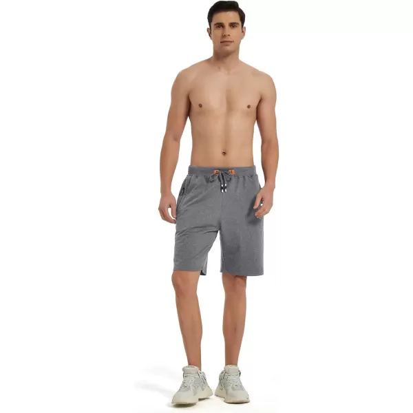 GEEK LIGHTING Mens Shorts Casual Comfortable Workout Shorts Drawstring Zipper Pockets Elastic Waist