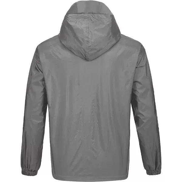 GEEK LIGHTING Men's Waterproof Hooded Rain Jacket, Lightweight Packable Raincoat for Outdoor, Camping, Travel