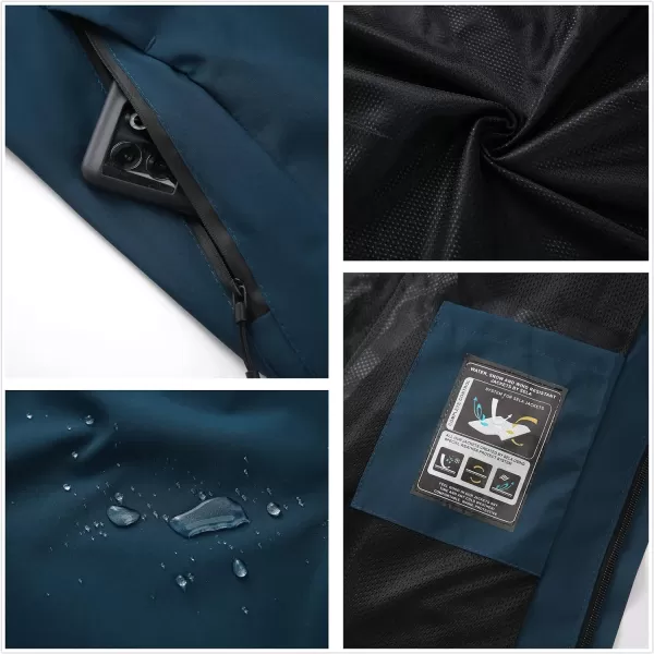 GEEK LIGHTING Men's Waterproof Hooded Rain Jacket, Lightweight Packable Raincoat for Outdoor, Camping, Travel
