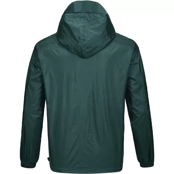 GEEK LIGHTING Men's Waterproof Hooded Rain Jacket, Lightweight Packable Raincoat for Outdoor, Camping, Travel