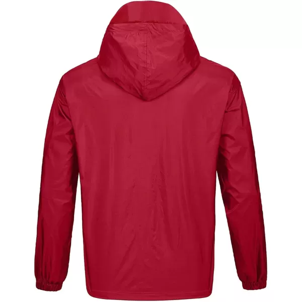 GEEK LIGHTING Men's Waterproof Hooded Rain Jacket, Lightweight Packable Raincoat for Outdoor, Camping, Travel