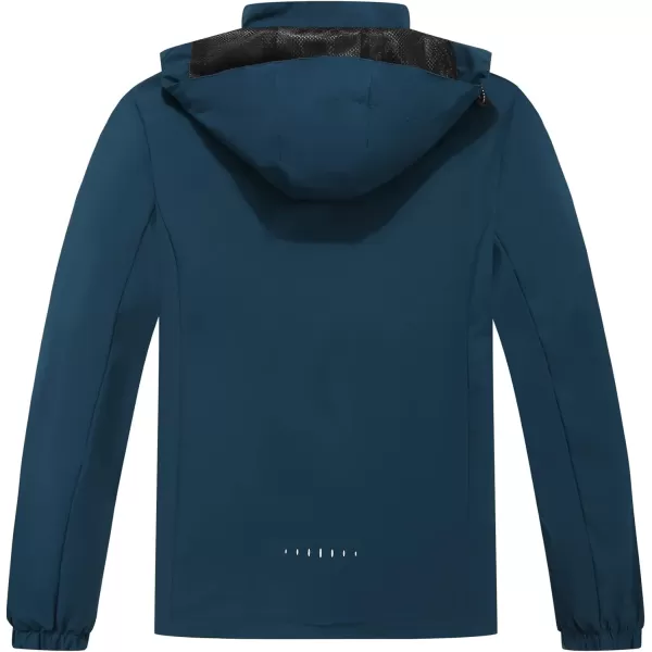 GEEK LIGHTING Men's Waterproof Hooded Rain Jacket, Lightweight Packable Raincoat for Outdoor, Camping, Travel