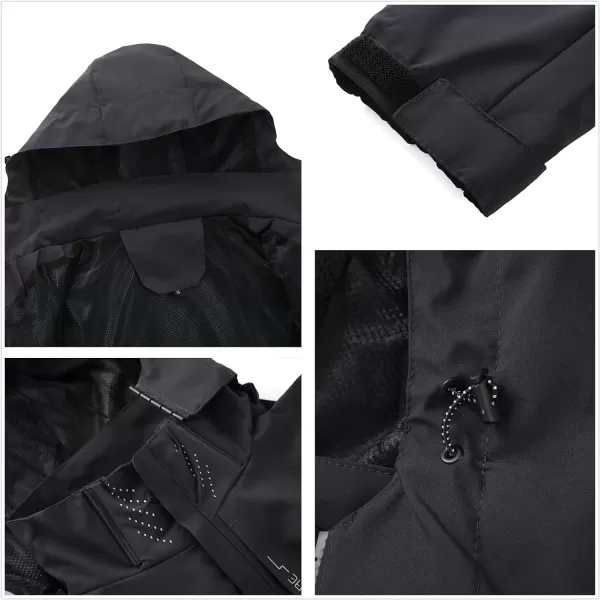 GEEK LIGHTING Men's Waterproof Hooded Rain Jacket, Lightweight Packable Raincoat for Outdoor, Camping, Travel