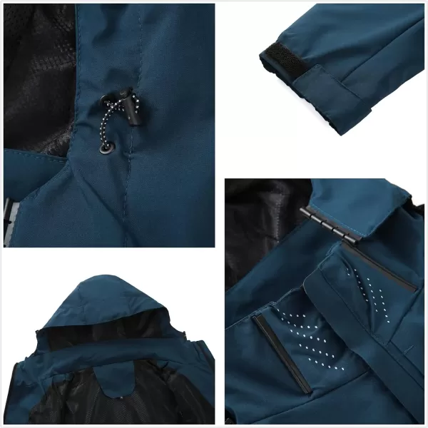 GEEK LIGHTING Men's Waterproof Hooded Rain Jacket, Lightweight Packable Raincoat for Outdoor, Camping, Travel