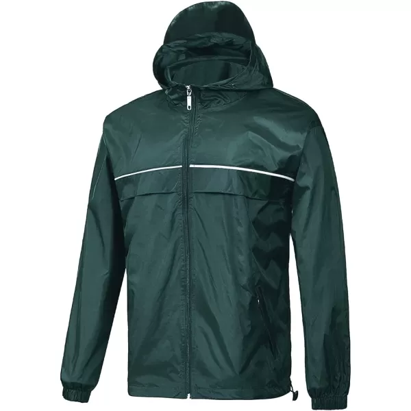 GEEK LIGHTING Men's Waterproof Hooded Rain Jacket, Lightweight Packable Raincoat for Outdoor, Camping, Travel
