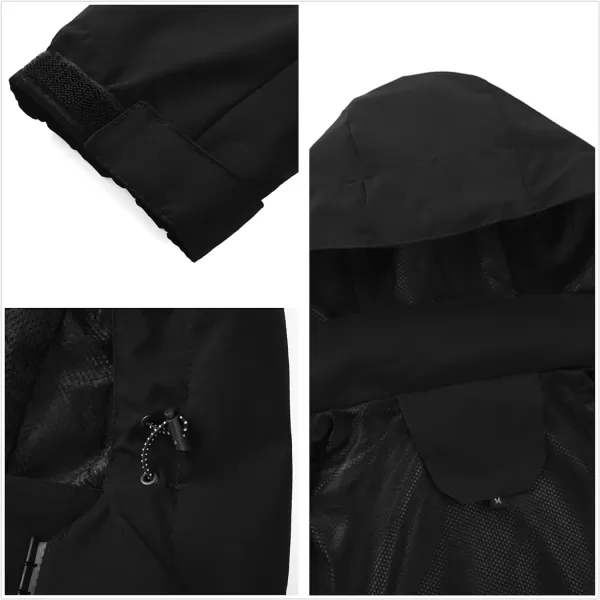 GEEK LIGHTING Men's Waterproof Hooded Rain Jacket, Lightweight Packable Raincoat for Outdoor, Camping, Travel