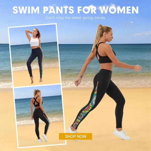GEEK LIGHTING Swim Pants for Women Long Swimming Leggings SPF Swim Tights Rash Guard Water Wetsuit Dive Kayaking Pants