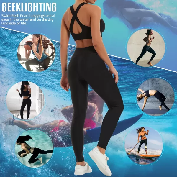 GEEK LIGHTING Swim Pants for Women Long Swimming Leggings SPF Swim Tights Rash Guard Water Wetsuit Dive Kayaking Pants