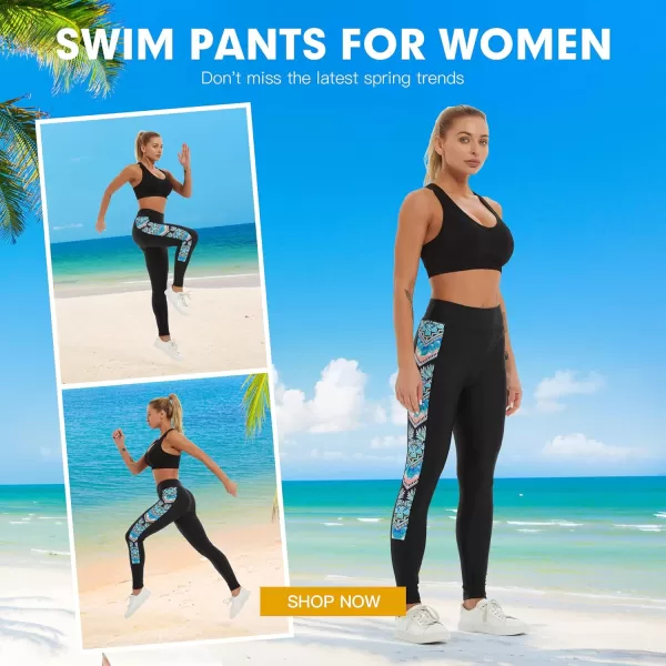 GEEK LIGHTING Swim Pants for Women Long Swimming Leggings SPF Swim Tights Rash Guard Water Wetsuit Dive Kayaking Pants