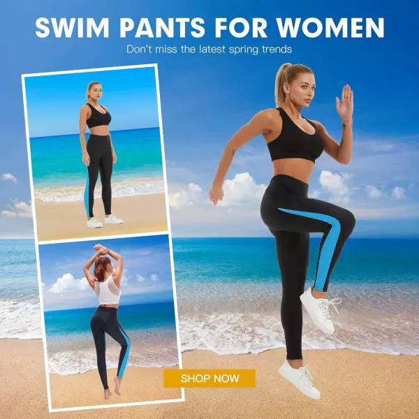GEEK LIGHTING Swim Pants for Women Long Swimming Leggings SPF Swim Tights Rash Guard Water Wetsuit Dive Kayaking Pants