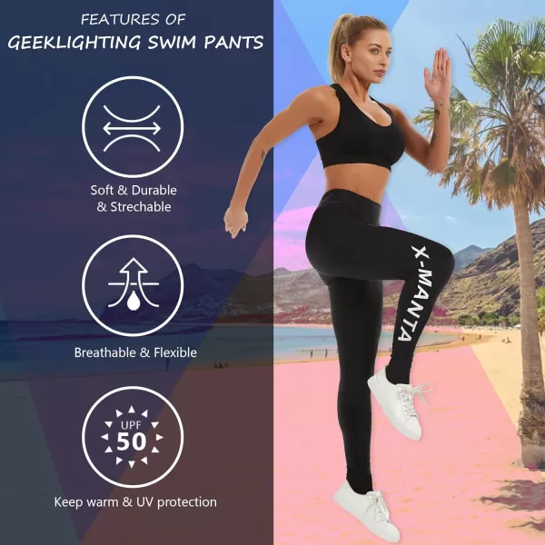 GEEK LIGHTING Swim Pants for Women Long Swimming Leggings SPF Swim Tights Rash Guard Water Wetsuit Dive Kayaking Pants