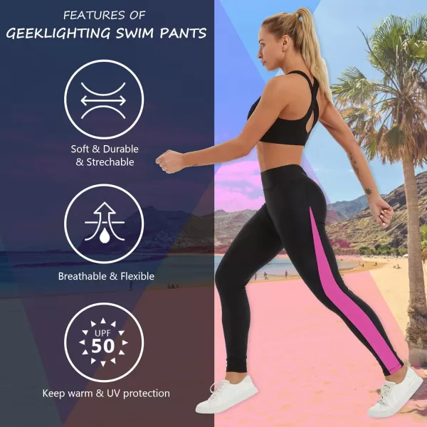 GEEK LIGHTING Swim Pants for Women Long Swimming Leggings SPF Swim Tights Rash Guard Water Wetsuit Dive Kayaking Pants