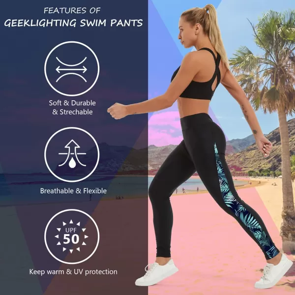 GEEK LIGHTING Swim Pants for Women Long Swimming Leggings SPF Swim Tights Rash Guard Water Wetsuit Dive Kayaking Pants