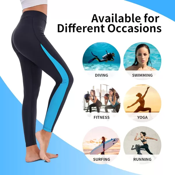 GEEK LIGHTING Swim Pants for Women Long Swimming Leggings SPF Swim Tights Rash Guard Water Wetsuit Dive Kayaking Pants