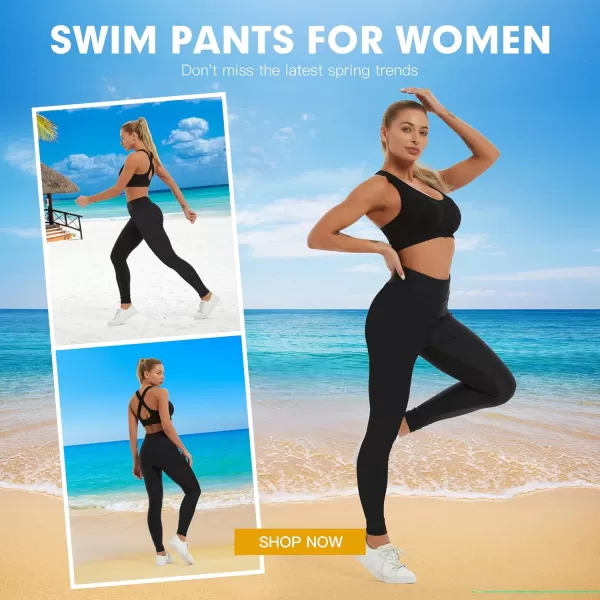 GEEK LIGHTING Swim Pants for Women Long Swimming Leggings SPF Swim Tights Rash Guard Water Wetsuit Dive Kayaking Pants