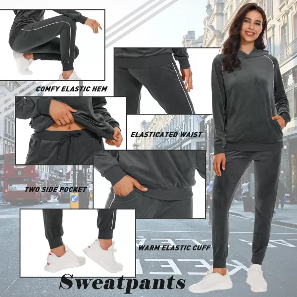 GEEK LIGHTING Velour Track Suits for Women Set Sweatsuits 2 Piece Velour Tracksuit Joggers