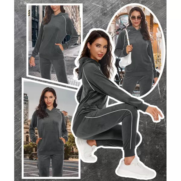 GEEK LIGHTING Velour Track Suits for Women Set Sweatsuits 2 Piece Velour Tracksuit Joggers