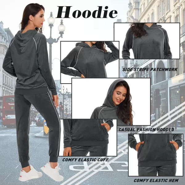 GEEK LIGHTING Velour Track Suits for Women Set Sweatsuits 2 Piece Velour Tracksuit Joggers