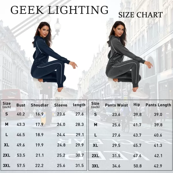 GEEK LIGHTING Velour Track Suits for Women Set Sweatsuits 2 Piece Velour Tracksuit Joggers
