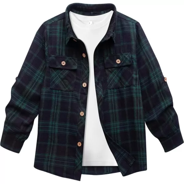 Boys Plaid Flannel Shirts Long Sleeve Casual Button Down Shirts Collared Fall Clothes