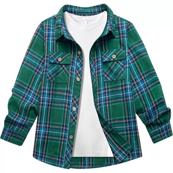 Boys Plaid Flannel Shirts Long Sleeve Casual Button Down Shirts Collared Fall Clothes