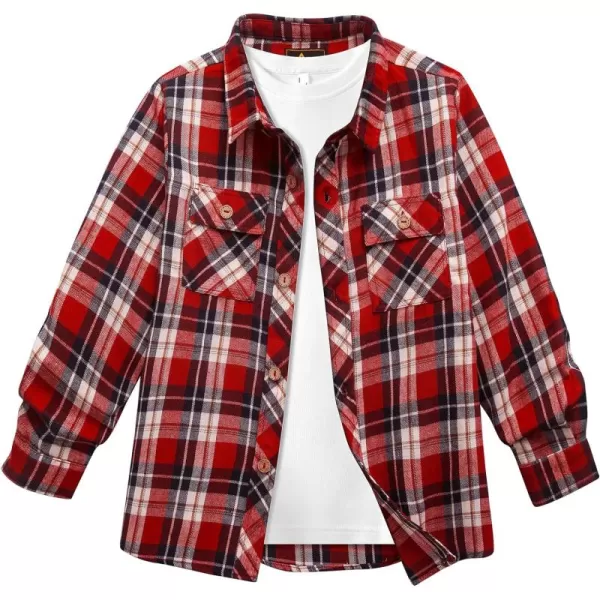 Boys Plaid Flannel Shirts Long Sleeve Casual Button Down Shirts Collared Fall Clothes