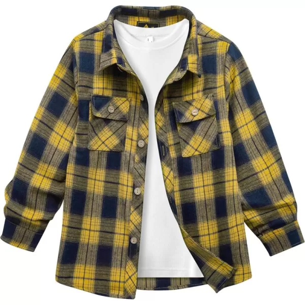 Boys Plaid Flannel Shirts Long Sleeve Casual Button Down Shirts Collared Fall Clothes