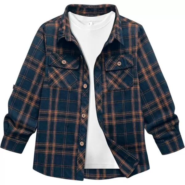 Boys Plaid Flannel Shirts Long Sleeve Casual Button Down Shirts Collared Fall Clothes