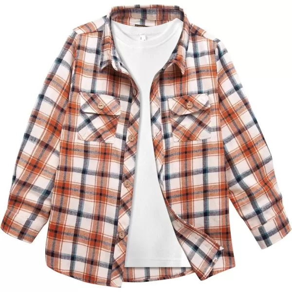 Boys Plaid Flannel Shirts Long Sleeve Casual Button Down Shirts Collared Fall Clothes