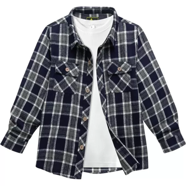 Boys Plaid Flannel Shirts Long Sleeve Casual Button Down Shirts Collared Fall Clothes