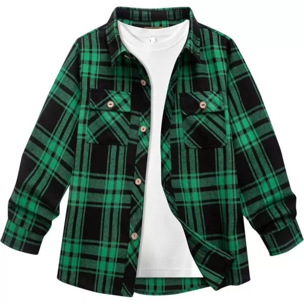 Boys Plaid Flannel Shirts Long Sleeve Casual Button Down Shirts Collared Fall Clothes