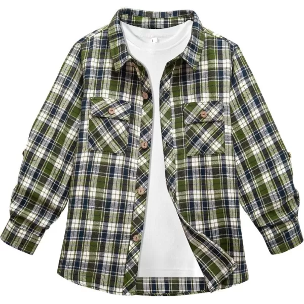 Boys Plaid Flannel Shirts Long Sleeve Casual Button Down Shirts Collared Fall Clothes