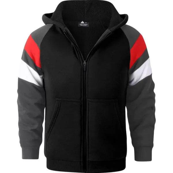 GEEK LIGHTING Boys Sherpa Lined Hoodie Kids Fleece Sweatshirt Full Zip Hooded Jacket