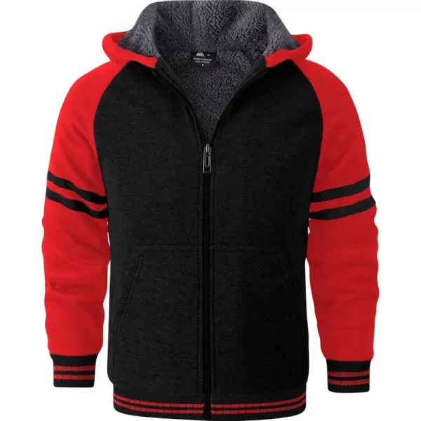 GEEK LIGHTING Boys Sherpa Lined Hoodie Kids Fleece Sweatshirt Full Zip Hooded Jacket