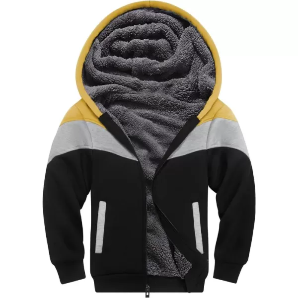 GEEK LIGHTING Boys Sherpa Lined Hoodie Kids Fleece Sweatshirt Full Zip Hooded Jacket