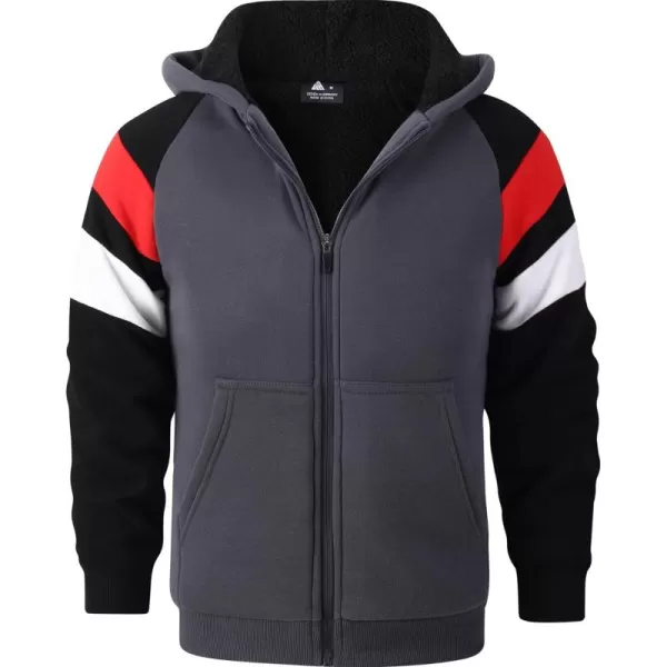 GEEK LIGHTING Boys Sherpa Lined Hoodie Kids Fleece Sweatshirt Full Zip Hooded Jacket