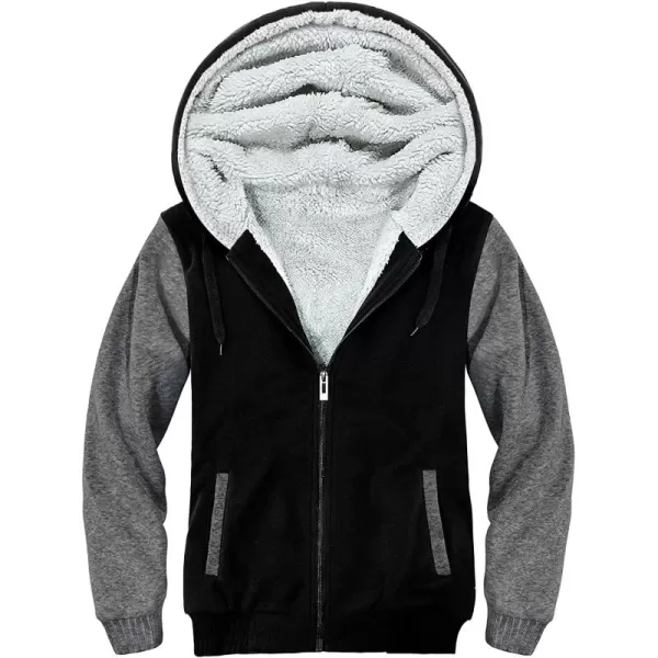 GEEK LIGHTING Hoodies for Men Fleece Sherpa Lined Jacket Zip Up Sweatshirts Heavyweight Warm Coat Winter Sweaters)