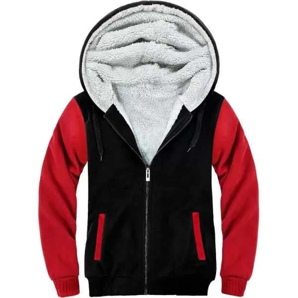 GEEK LIGHTING Hoodies for Men Fleece Sherpa Lined Jacket Zip Up Sweatshirts Heavyweight Warm Coat Winter Sweaters