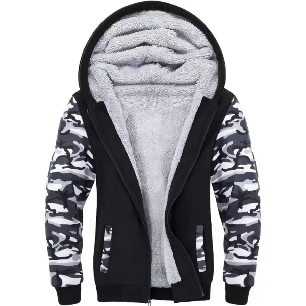 GEEK LIGHTING Hoodies for Men Fleece Sherpa Lined Jacket Zip Up Sweatshirts Heavyweight Warm Coat Winter Sweaters