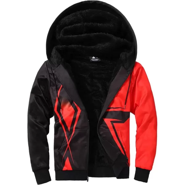 GEEK LIGHTING Hoodies for Men Fleece Sherpa Lined Jacket Zip Up Sweatshirts Heavyweight Warm Coat Winter Sweaters