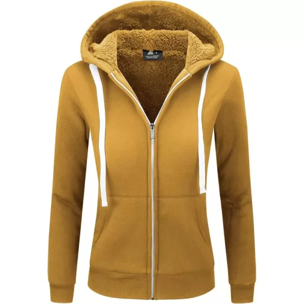 GEEK LIGHTING Hoodies for Women Sherpa Lined Winter Fleece Sweatshirt - Full Zip Up Thick