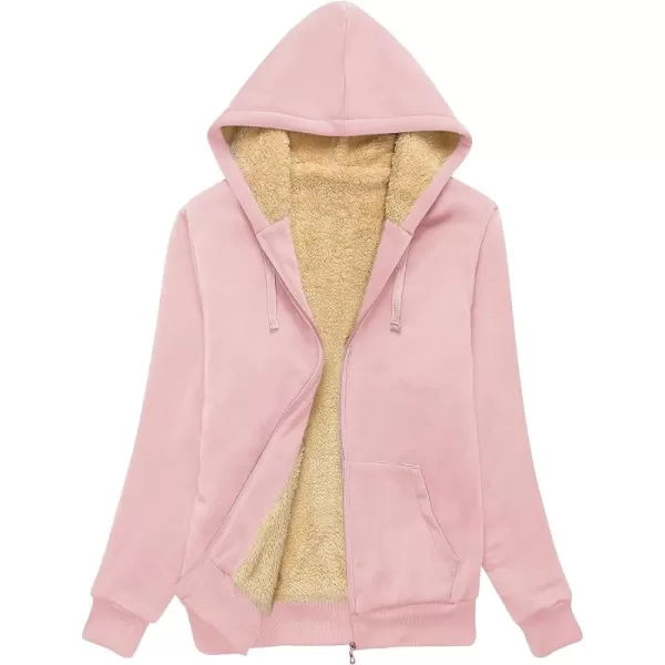 GEEK LIGHTING Hoodies for Women Sherpa Lined Winter Fleece Sweatshirt - Full Zip Up Thick)