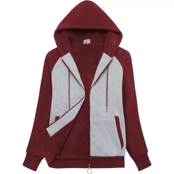 GEEK LIGHTING Hoodies for Women Sherpa Lined Winter Fleece Sweatshirt - Full Zip Up Thick