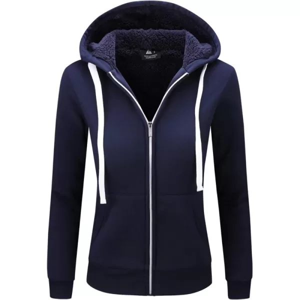 GEEK LIGHTING Hoodies for Women Sherpa Lined Winter Fleece Sweatshirt - Full Zip Up Thick