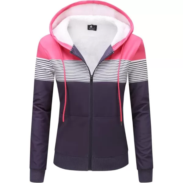 GEEK LIGHTING Hoodies for Women Sherpa Lined Winter Fleece Sweatshirt - Full Zip Up Thick