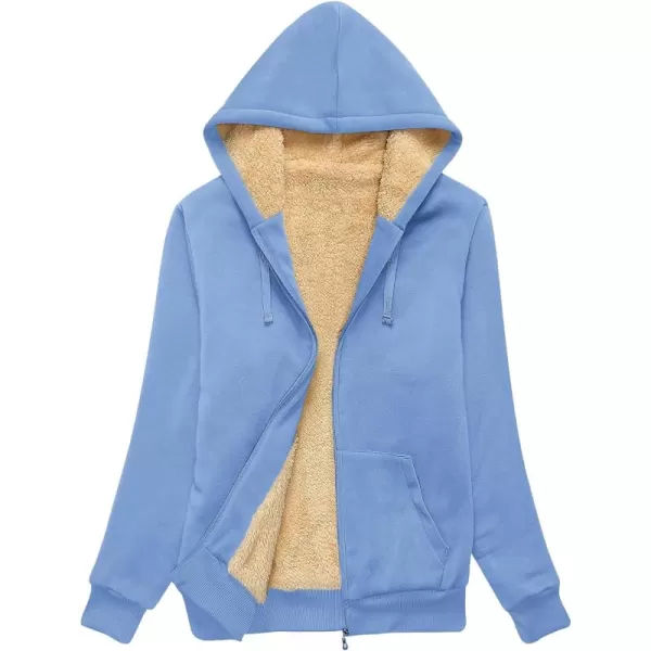 GEEK LIGHTING Hoodies for Women Sherpa Lined Winter Fleece Sweatshirt - Full Zip Up Thick)