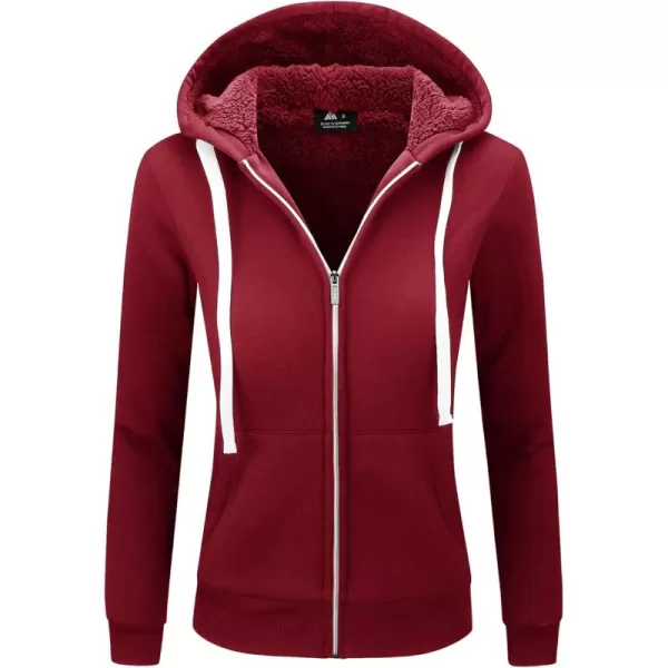 GEEK LIGHTING Hoodies for Women Sherpa Lined Winter Fleece Sweatshirt - Full Zip Up Thick