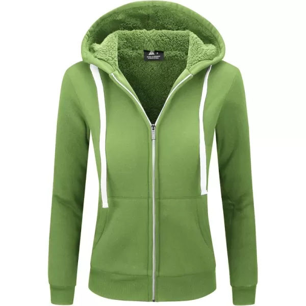 GEEK LIGHTING Hoodies for Women Sherpa Lined Winter Fleece Sweatshirt - Full Zip Up Thick