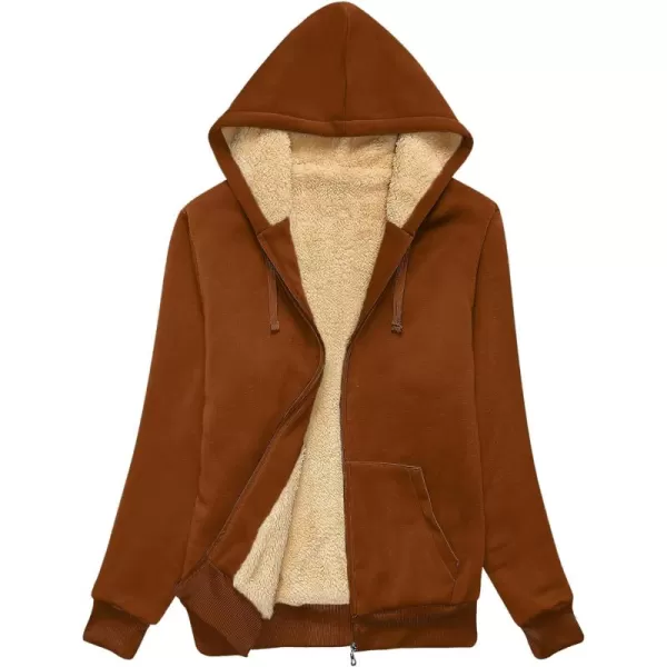 GEEK LIGHTING Hoodies for Women Sherpa Lined Winter Fleece Sweatshirt - Full Zip Up Thick)