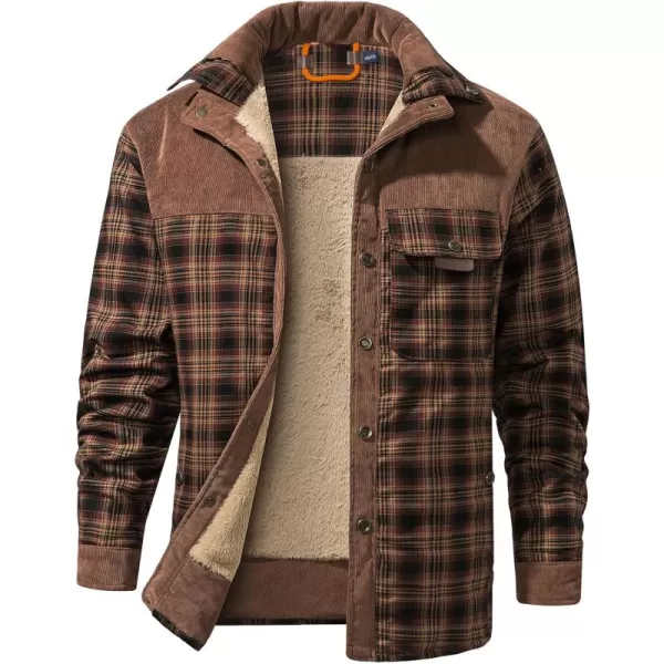 GEEK LIGHTING Men's Flannel Shirts Jacket Sherpa Lined Fleece Plaid Hoodie Long Sleeve Winter Warm Coat
